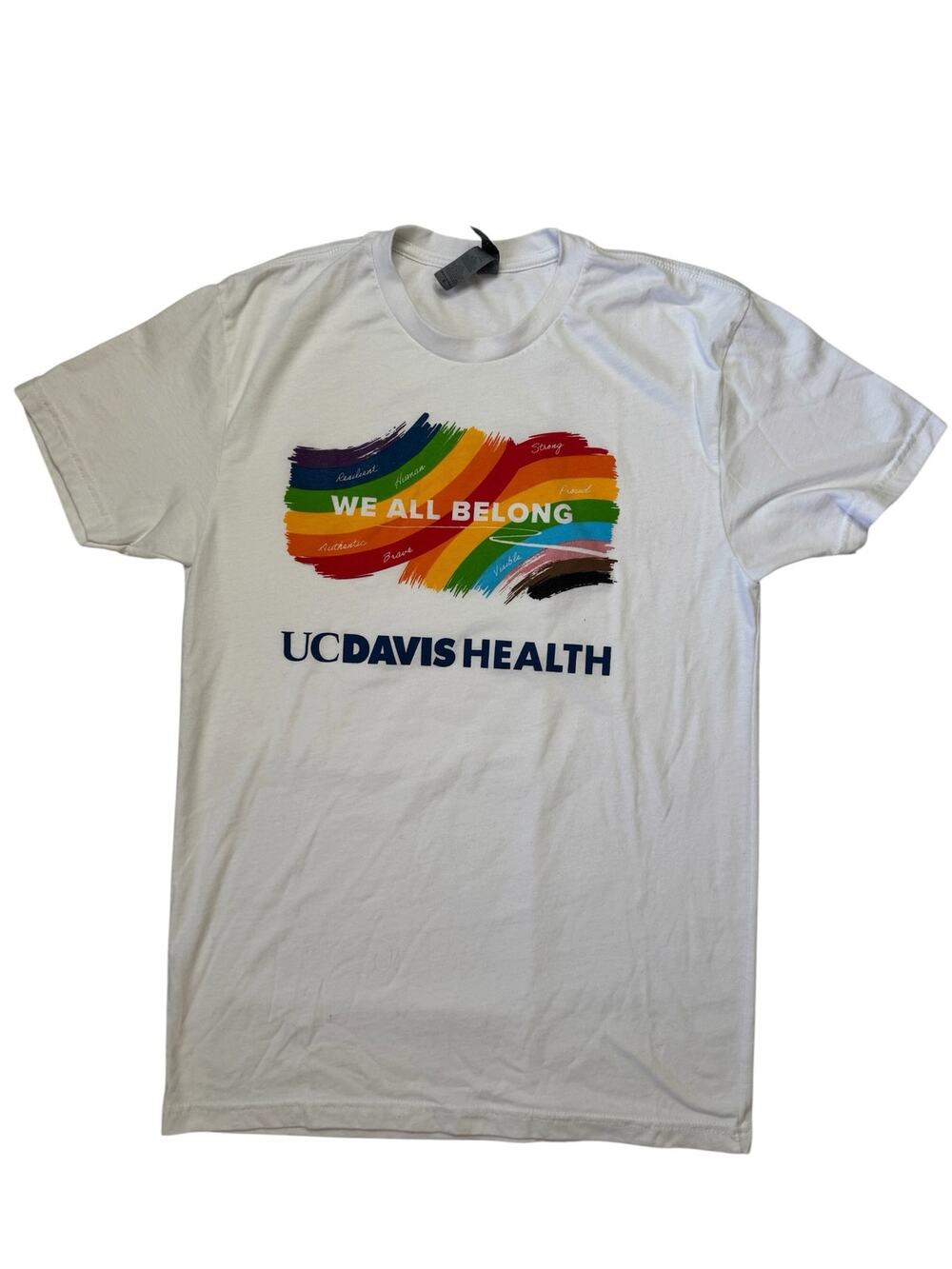 UC Davis Health We All Belong Price Rainbow Tee Sz Small Unisex Adult California
